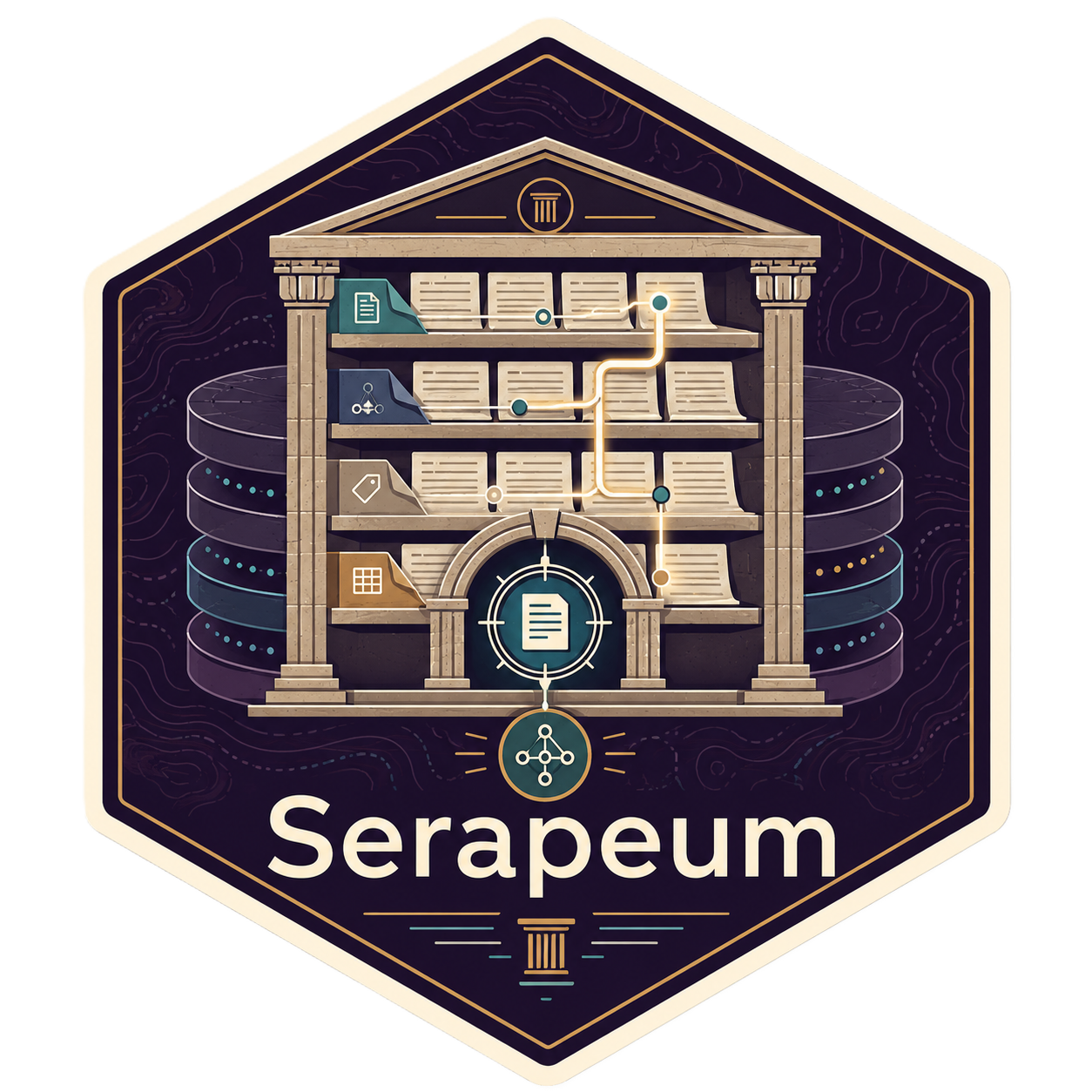 Serapeum hex sticker